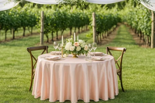 Miniatura 2 de YOUR CHAIR COVERS - Mantel redondo de satén de 120 pulgadas, color rubor, manteles de mesa redondos para mesas de banquete de 5 pies Blush