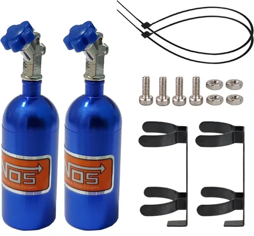 2 unids RC Simulación Decoración NOS Nitrógeno Botella para 1/10 RC TRX4 Axial SCX10 90046 Redcat GEN7 gen8 D90 TF2 Tamiya CC01 HSP Rock Crawler Azul
