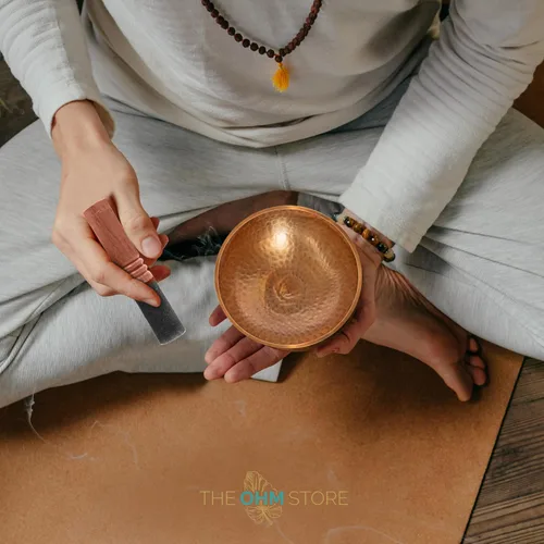 Miniatura 3 de Juego de cuencos tibetanos hechos a mano, cuenco de sonido de 5 pulgadas para meditación, curación de sonido y yoga, instrumento de curación