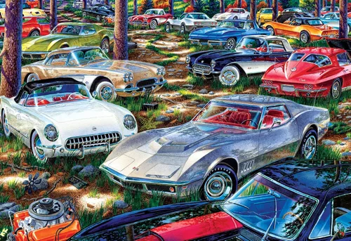 Miniatura 9 de TDC Games Corvette Dreams - Rompecabezas más pequeño del mundo, mini rompecabezas, pequeño rompecabezas de arte de viaje desafiante para adultos