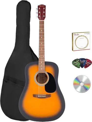 Miniatura 15 de Fender Guitarra acústica Dreadnought - Paquete natural con estuche, afinador, cuerdas, correa y púas