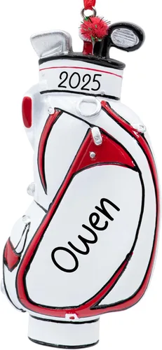 Miniatura 13 de Adorno de Navidad personalizado de golf 2026 18 hoyo, agujero en uno con bola y decoración de bandera para árbol de Navidad Regalo de recuerdo