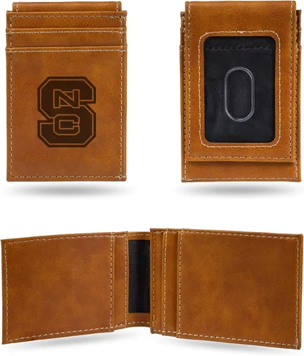 Miniatura 50 de Cartera de bolsillo frontal grabada con láser NCAA - Compacta/Cómoda/Delgada