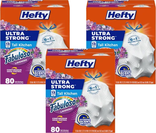 Miniatura 11 de Hefty Bolsas de basura ultra fuertes de 13 galones, bolsas de basura altas para cocina tamaño 13 galones, resisten fugas, perforaciones y desgarros