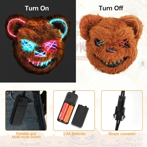 Miniatura 3 de Halloween Purification Mask, Easter Bear/Rabbit Mask Hacker Anonymous V/Costume Party Role Playing Easter Animal Toys Máscara de oso