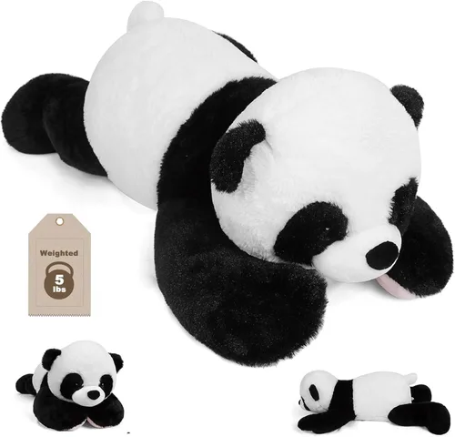 Miniatura 8 de JellyMallow Animales de peluche con peso de elefante, 5 libras y 16 pulgadas, color gris, almohada grande de peluche de elefante con peso, regalo