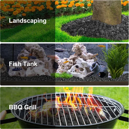 Miniatura 5 de Stanbroil Gránulos de roca de lava – Paisajismo decorativo para cuencos de fuego, hogueras, juegos de troncos de gas, chimeneas interiores