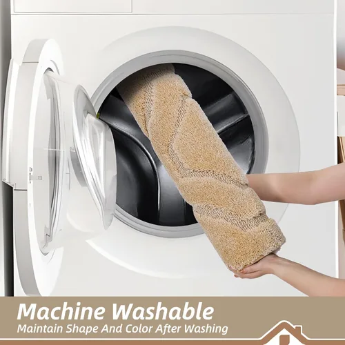 Miniatura 7 de BEQHAUSE Alfombra de Baño-Antideslizante-Tapete de Baño-Suave y Absorbente-Tapete de Ducha-Tapetes de Baño de Poliéster para Baño Lavables a Máquina