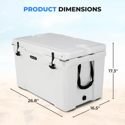 Miniatura 7 de SereneLife Caja enfriadora rotomoldeada ultrarresistente de 25 a 75 cuartos de galón, con capacidad para hasta 64 latas, mantiene el hielo hasta 5