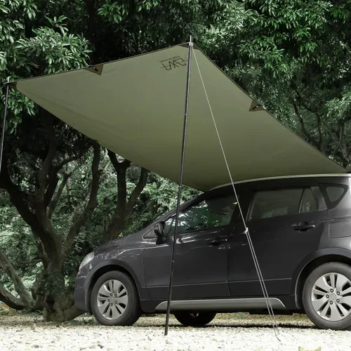 Toldo Portátil para Coche para SUV, Toldo para Vehículo para Furgoneta de Camping, Camión, No Necesita Herrajes de Portaequipajes del Techo,