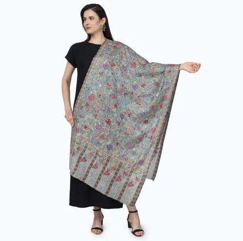 Miniatura 5 de PASHWRAP Kalamkari Wrap pintado a mano en Cachemira, chal grande de lujo para mujer