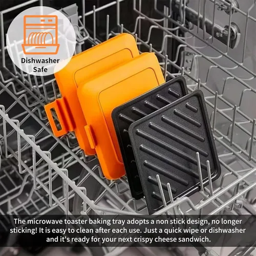Miniatura 3 de Toastie - Máquina de sándwiches para microondas, antiadherente resistente al calor, bandeja de silicona conectada para microondas, apta