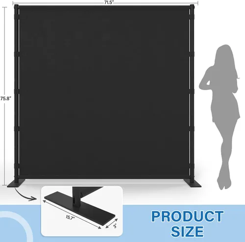 Miniatura 9 de AKTOP Divisor de habitación, pantalla de privacidad independiente de un solo panel, divisores de pared temporales portátiles para separación