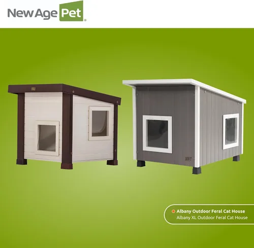 Miniatura 11 de New Age Pet ECOFLEX Albany - Casa para gatos al aire libre, resistente a la intemperie, solapas de doble puerta, 21 pulgadas de ancho x 20 pulgadas