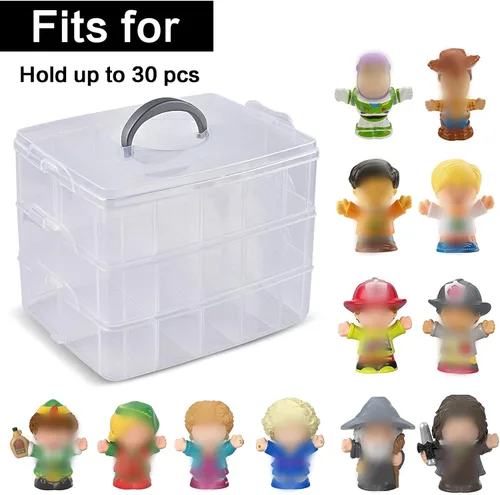 Miniatura 2 de Estuche Xuerdon compatible con figuras de coleccionista Fisher-Price Little People, organizador de almacenamiento de juguetes para Disney Frozen