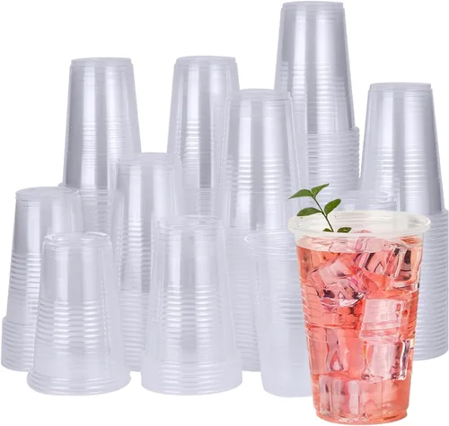 Miniatura 9 de RACETOP Paquete de 300 vasos de plástico desechables de 12 onzas, vasos de plástico transparente a granel, transparentes para bodas, Acción