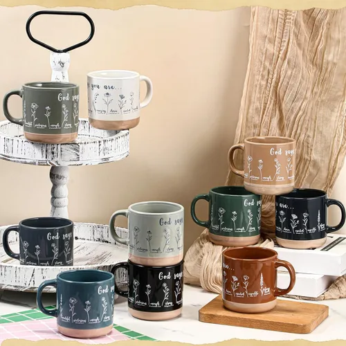 Miniatura 4 de Didaey 10 tazas cristianas a granel para mujeres, 13 onzas, versículos de la Biblia, tazas de café religiosas de cerámica con asas, regalo