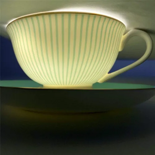 Miniatura 7 de Juego de taza de té y taza de café vintage Royal Bone China con platillo y cuchara, elegante taza de té de cerámica a rayas para té de la tarde