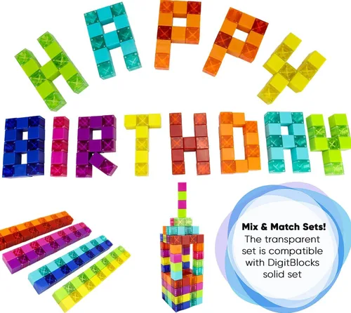 Miniatura 9 de BrainSpark 48 piezas bloques de construcción magnéticos DigitBlocks multicolor STEM Montessori bloques imán para niños, juego educativo de Negro