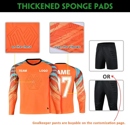 Miniatura 5 de LAIFU Camisetas de portero de fútbol personalizadas para jóvenes y adultos, con nombre y logotipo de número
