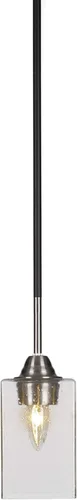 Miniatura 263 de Toltec Lighting Paramount - Mini colgante de 1 luz en acabado negro mate con cristal de arte perla de 7 pulgadas y estilo negro