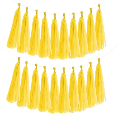 Miniatura 11 de MECCANIXITY 20 guirnaldas de papel de seda con borlas para decoración de fiestas, día de San Valentín, cumpleaños para mujeres con cuerda y alambre