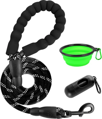 Miniatura 40 de BARKBAY Correas de perro para perros grandes, correa resistente de 4/5/6 pies con cómodo mango acolchado e hilos altamente reflectantes para perros