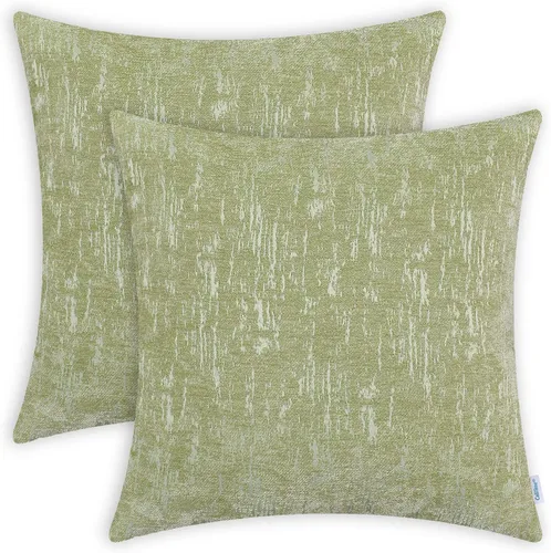 Miniatura 8 de CaliTime Juego de 2 fundas de cojín de felpilla súper suaves teñidas de mármol jacquard para sofá, decoración de casa rural, 18 x 18 pulgadas