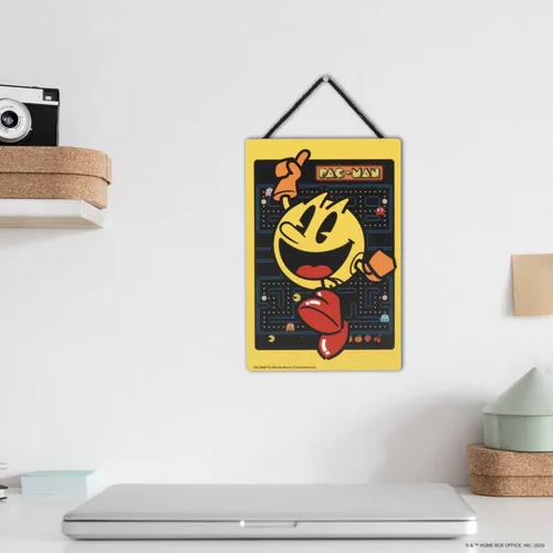 Miniatura 5 de Pac-Man Jumping - Decoración colgante de pared de madera, divertido letrero de Pac-Man para sala de juegos o dormitorio