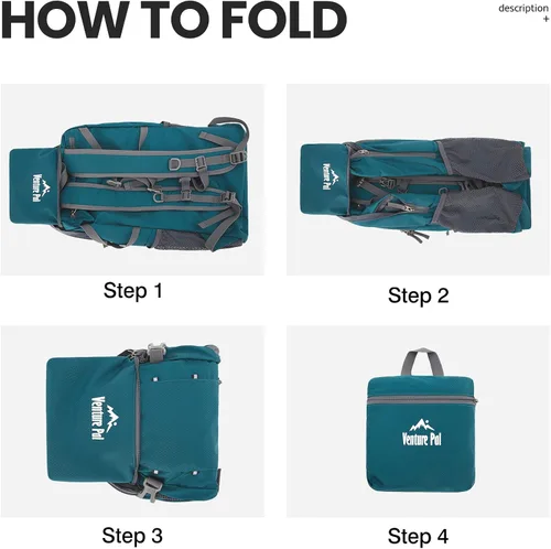 Miniatura 7 de Venture Pal - Mochila de senderismo ligera y plegable para viajes de 40 L A1- verde