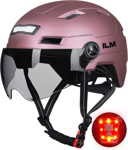 Miniatura 12 de ILM Casco de Bicicleta para Adultos con Luz LED Frontal y Trasera Recargable por USB Cascos de Bicicleta de Montaña y Carretera para Hombres