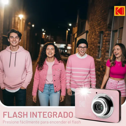 Miniatura 5 de Kodak PixPro Friendly Zoom FZ55 cámara digital Full HD 1080p de 16 MP con zoom óptico 5X para vlogging (Rosa Pastel)
