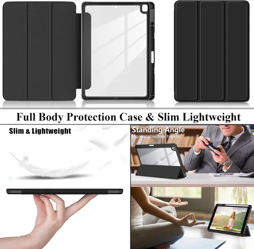 Miniatura 6 de Para Apple iPad de 9ª/8ª/7ª generación de 10.2 pulgadas (2021/2020/2019), cubierta trasera transparente de TPU a prueba de golpes
