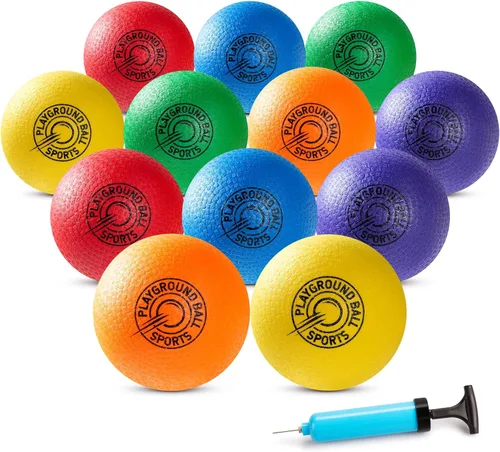 Miniatura 12 de EVERICH - Pelotas de kickball, 6 o 12 unidades de bolas de dodgeballs de 8.5 pulgadas para niños y adultos al aire libre en interiores, 4 bolas
