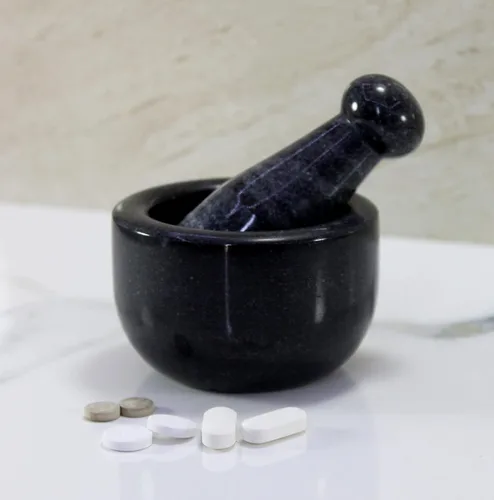 Miniatura 5 de KLEO Juego de mortero y mortero de piedra natural de 3 pulgadas, molinillo de especias y hierbas resistente, triturador de guacamole, no poroso
