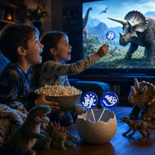Miniatura 7 de 20 unidades de paletas de tatuajes de dinosaurio, ideales para rellenos de bolsas de fiesta, envueltos individualmente 0.28 oz - Pops