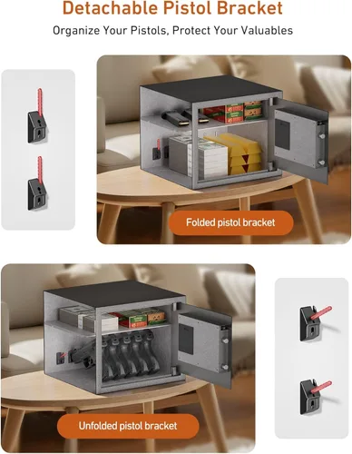 Miniatura 2 de Caja de seguridad inteligente BILLCONCH para múltiples pistolas - Caja fuerte con cerradura biométrica automática y pantalla LCD/guía