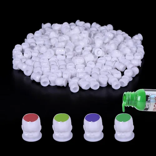 Miniatura 8 de YILONG Tapas de tinta desechables para tatuaje, vasos de tinta de tatuaje de calavera con base estable y 200 unidades por paquete, soporte Calavera