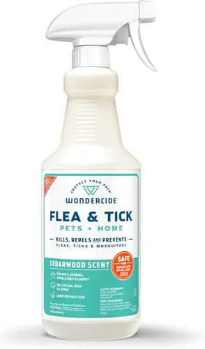 Wondercide - Aerosol para pulgas, garrapatas y mosquitos para perros, gatos y hogar - Eliminador de pulgas y garrapatas, control, prevención,