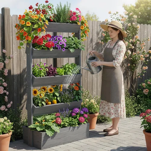 Miniatura 8 de DoCred Vertical Raised Garden Bed, 5 Tier Garden Planters Freestanding Wood Plant Stand Flower Rack Wooden Planter Box for Plants Herbs Flowers