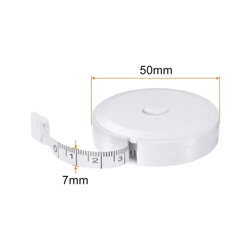 Miniatura 2 de HARFINGTON Cinta métrica retráctil redonda de 78 pulgadas, tamaño de bolsillo para cuerpo, tela, costura y manualidades, color blanco