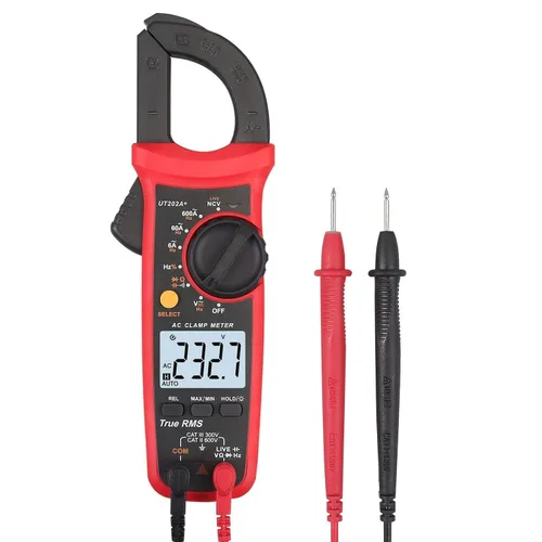 Miniatura 6 de UNI-T UT202A+Multímetro Digital Amperímetro Anti-Quemador Anti-Detección Incorrecta Abrazadera Medidor 600A AC Multifunción Electricista Medición