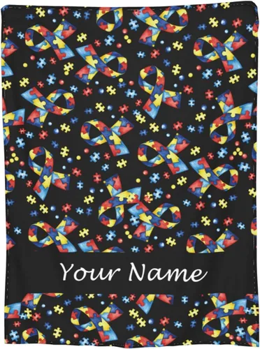 Miniatura 17 de Manta personalizada con texto de tu nombre, mantas de vellón coloridas personalizadas con huesos de pescado para adultos, niños, familia