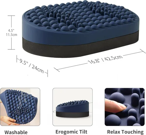 Miniatura 5 de Reposapiés para debajo del escritorio en el trabajo, taburete de pies para oficina en casa, masajeador de pies otomano para aliviar la fascitis Azul