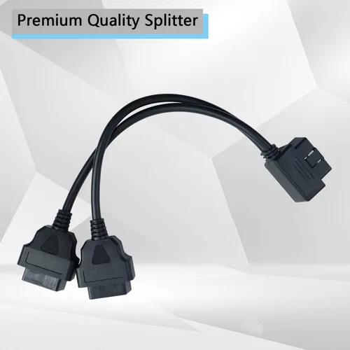 Miniatura 5 de OBD2 Divisor de ángulo recto Y Cable Divisor macho a 2 Cable de extensión hembra 11.8 in/12