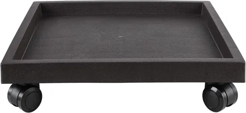 Miniatura 11 de Plato cuadrado de 15.3 pulgadas con ruedas, soporte de maceta con ruedas resistente para plantas en maceta, bandeja de base de rodillo con ruedas