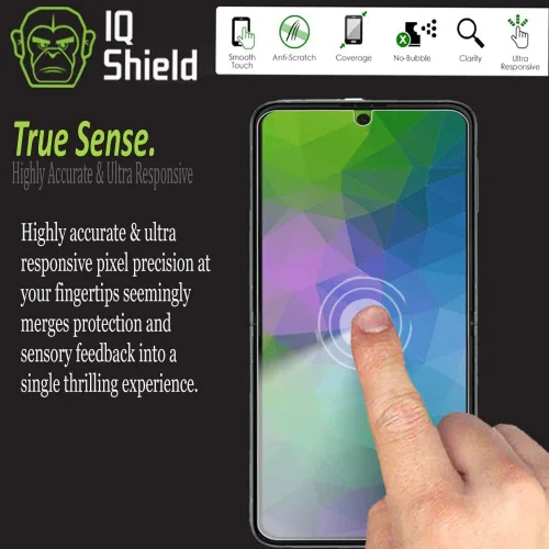 Miniatura 9 de IQShield Paquete de 2 protectores de pantalla para Samsung Galaxy Z Flip 3 5G (no vidrio), fácil de instalar, ultra fino, antiarañazos