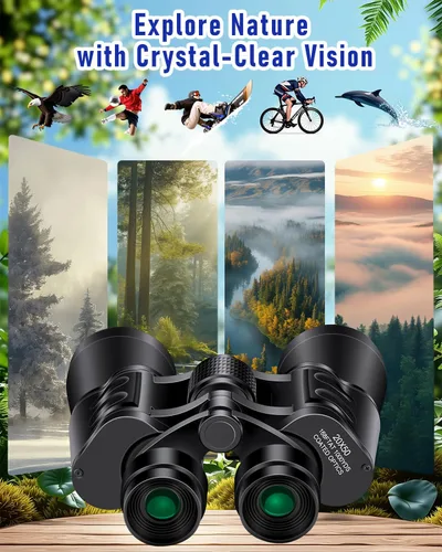 Miniatura 9 de 20x50 prismáticos de alta potencia para adultos, prismáticos claros y duraderos para observación de aves, turismo, observación de vida silvestre