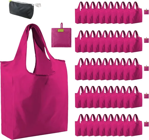Miniatura 72 de BeeGreen Bolsas de comestibles reutilizables de Navidad con bolsa de almacenamiento con cremallera, paquete de 10 bolsas de compras reutilizables a