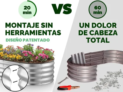 Miniatura 2 de Camas de Jardín Elevadas Galvanizadas al Aire Libre/ 4×2×1 pies Camas de Plantación Elevadas para Jardinería, Vegetales, Flores/ Caja de Jardín